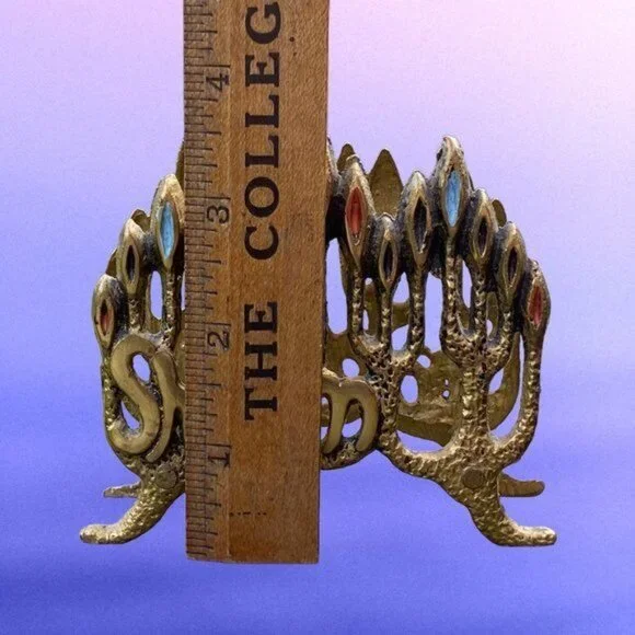 Judaica Made in Israel SHALOM Brass Letter Mail Napkin holder - Picture 2 of 3